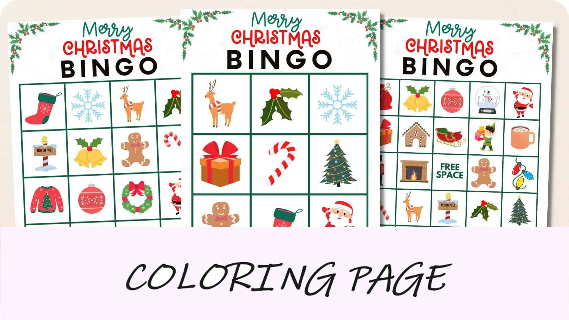 Imagem em destaque dos cartões de bingo de Natal