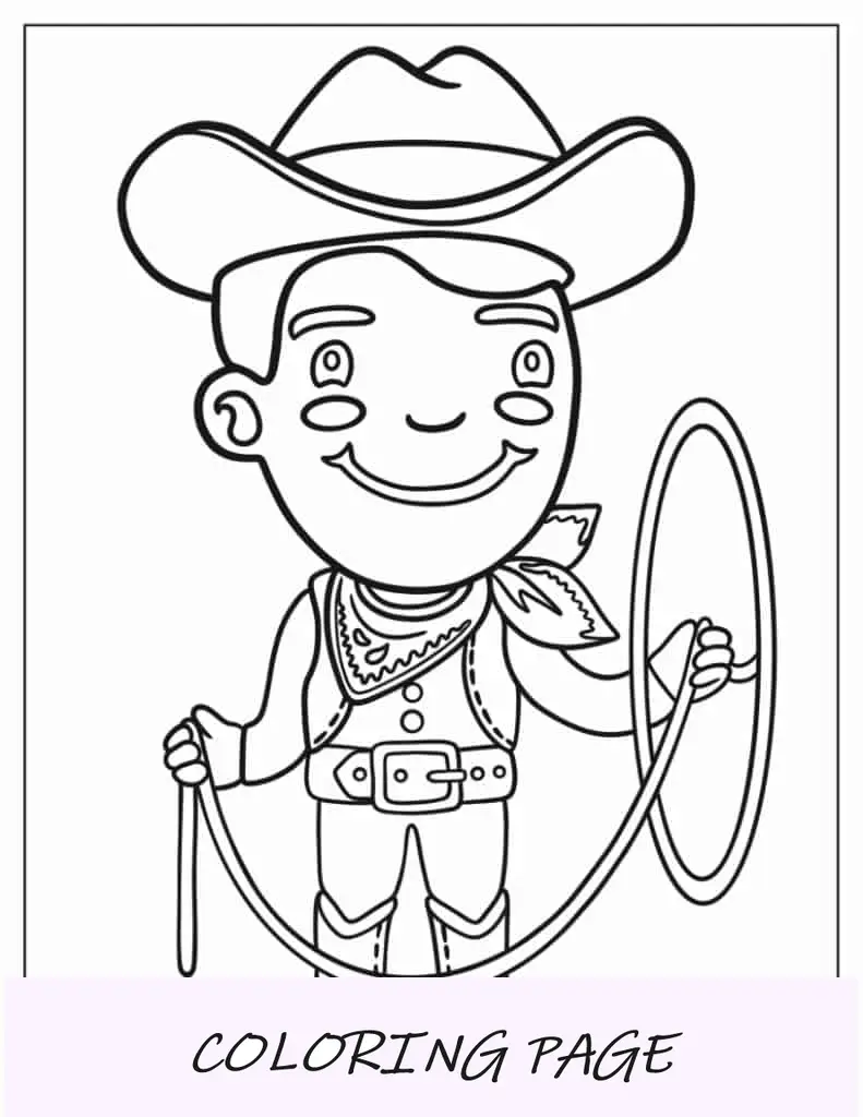 Página para colorir do Cowboy Mickey Mouse para crianças