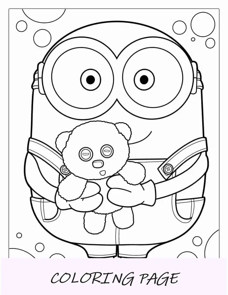 Esboço fácil de Minion Bob para colorir para crianças