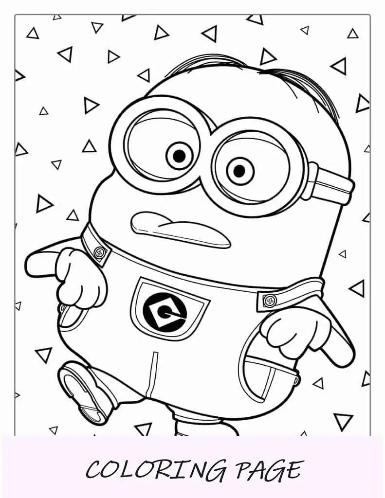 Página para colorir de Bob Minion cutucando a língua para fora