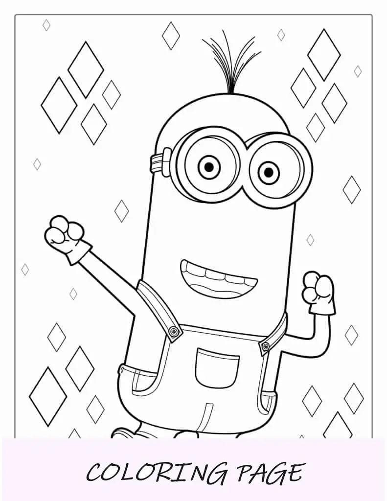 Folha para colorir Minion Kevin para crianças
