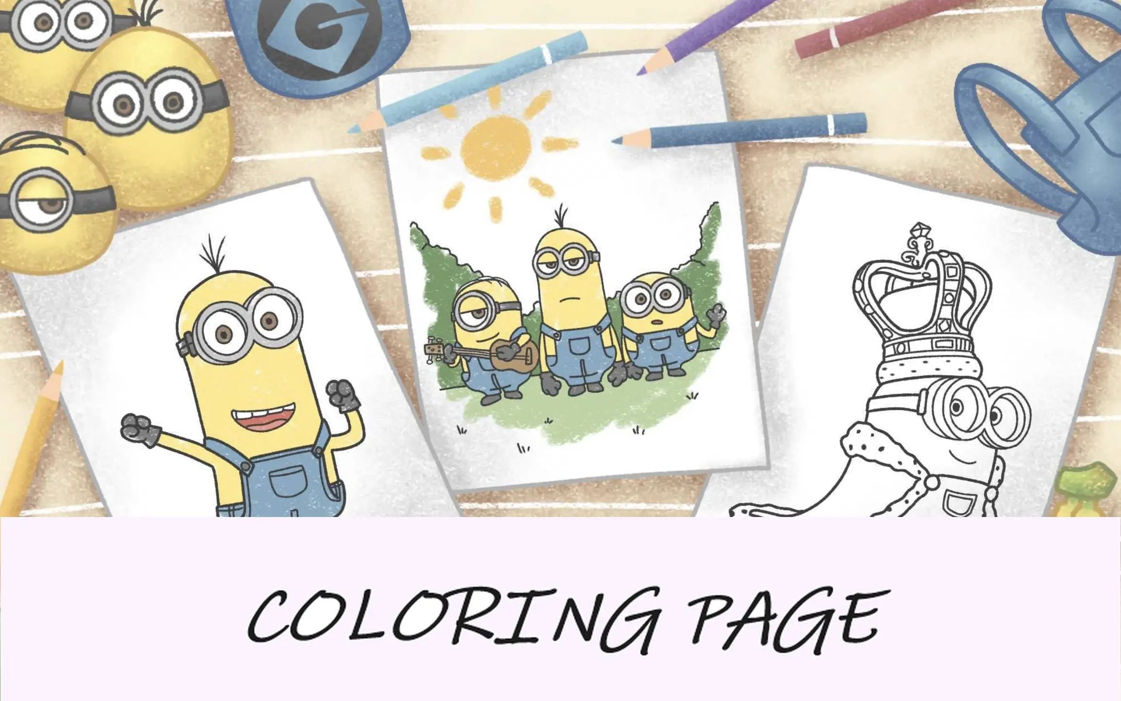 imagem de recurso de páginas para colorir de minions