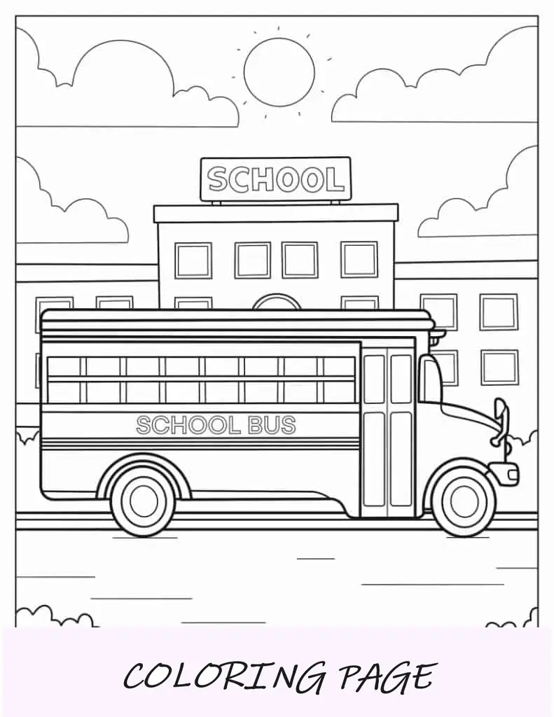 Ônibus escolar deixando os alunos na escola