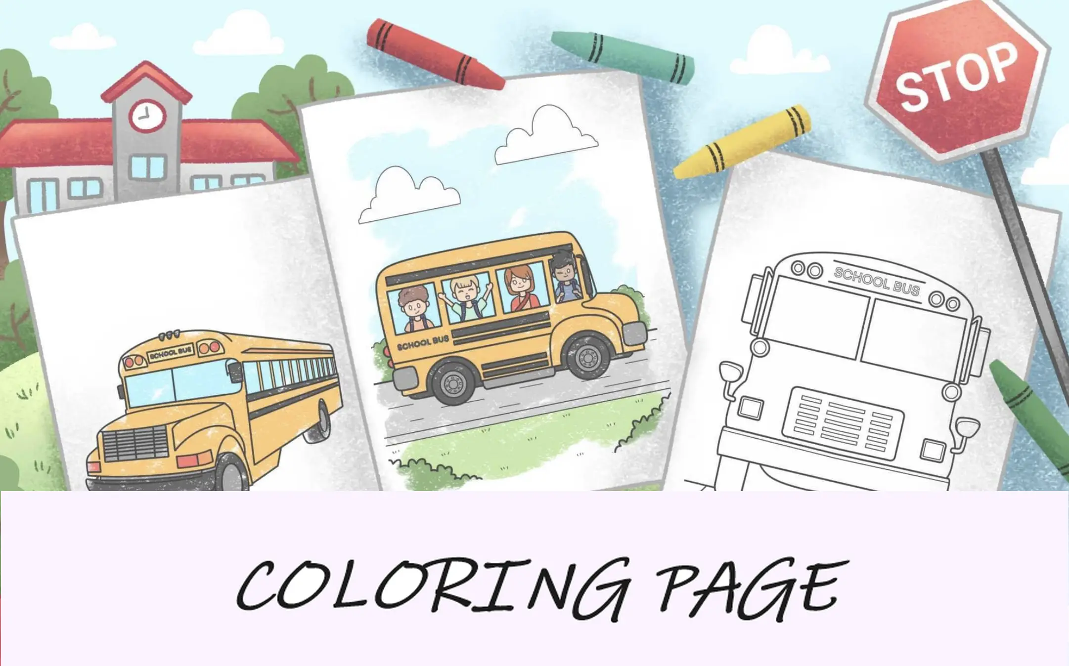 imagem de recurso de ônibus escolar para colorir