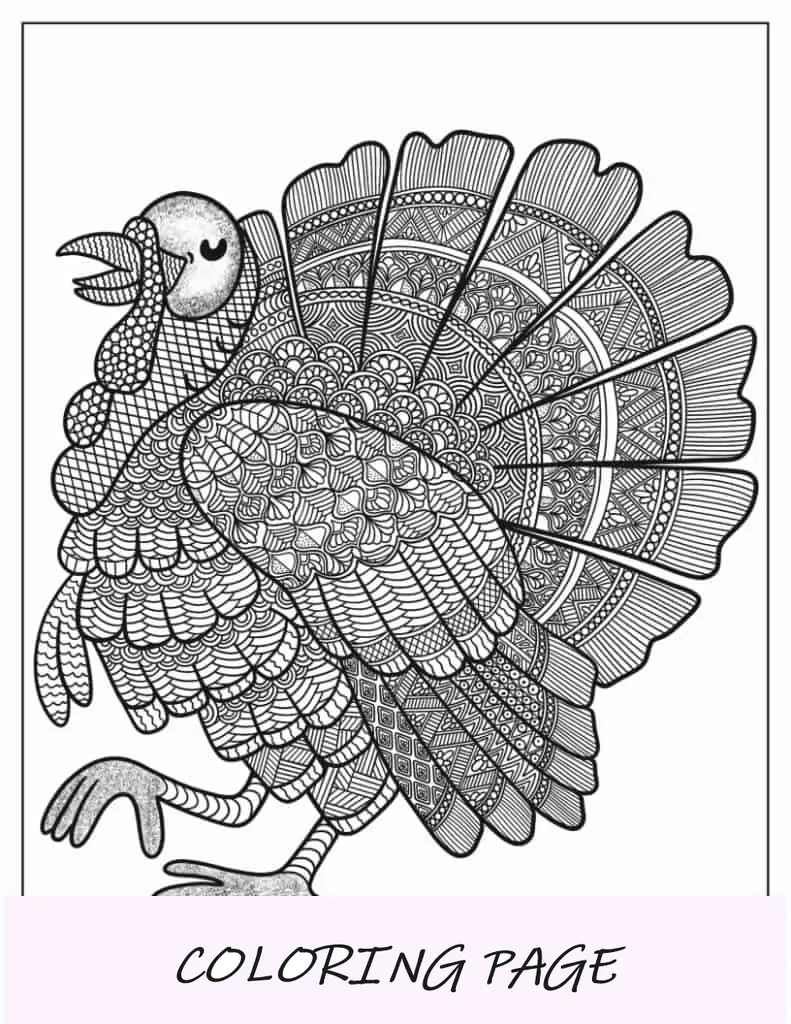 Foglio da colorare intricato mandala della Turchia