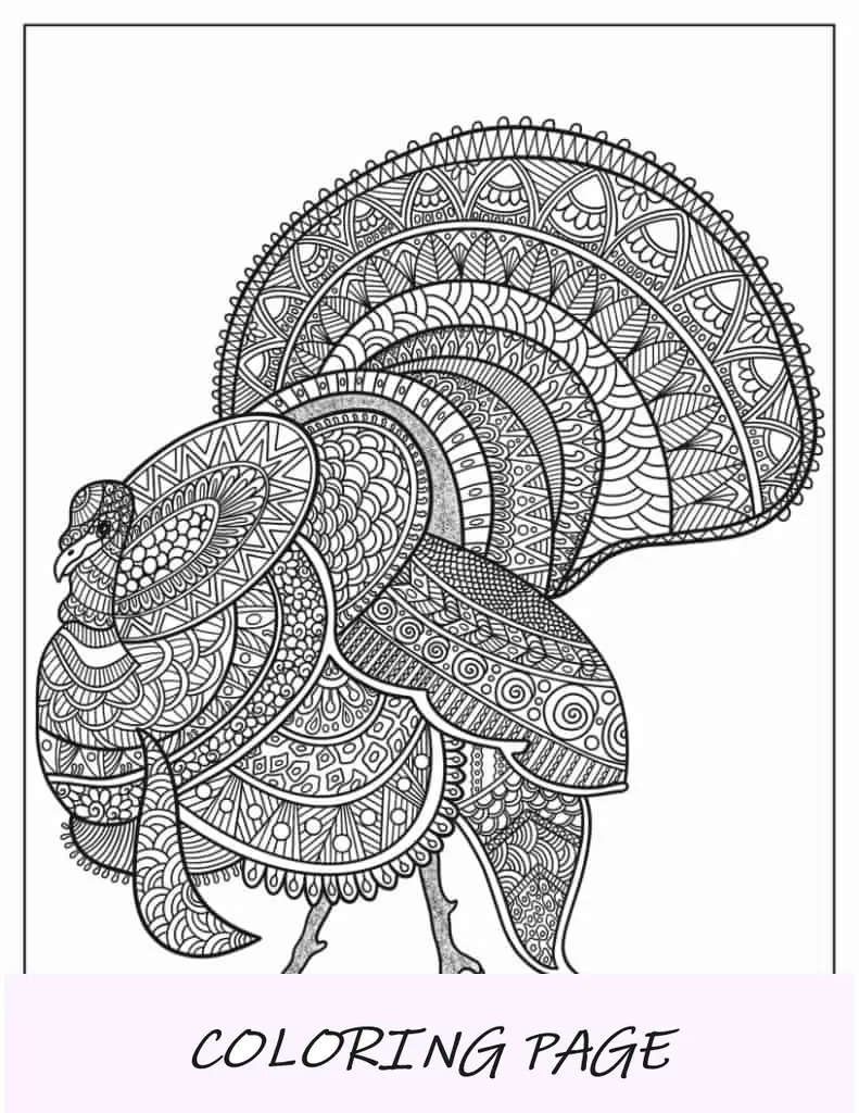 Pagina da colorare di grande mandala di Turchia