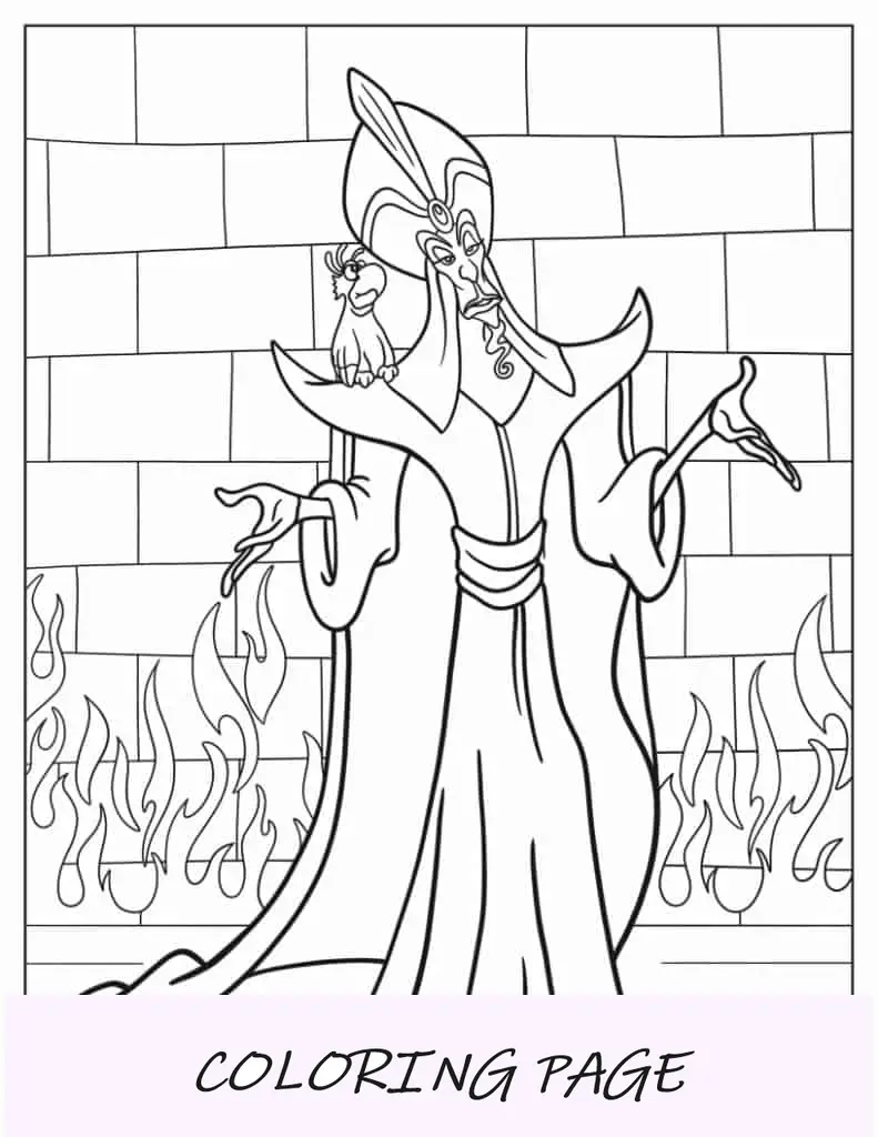 Folha para colorir Jafar com Iago