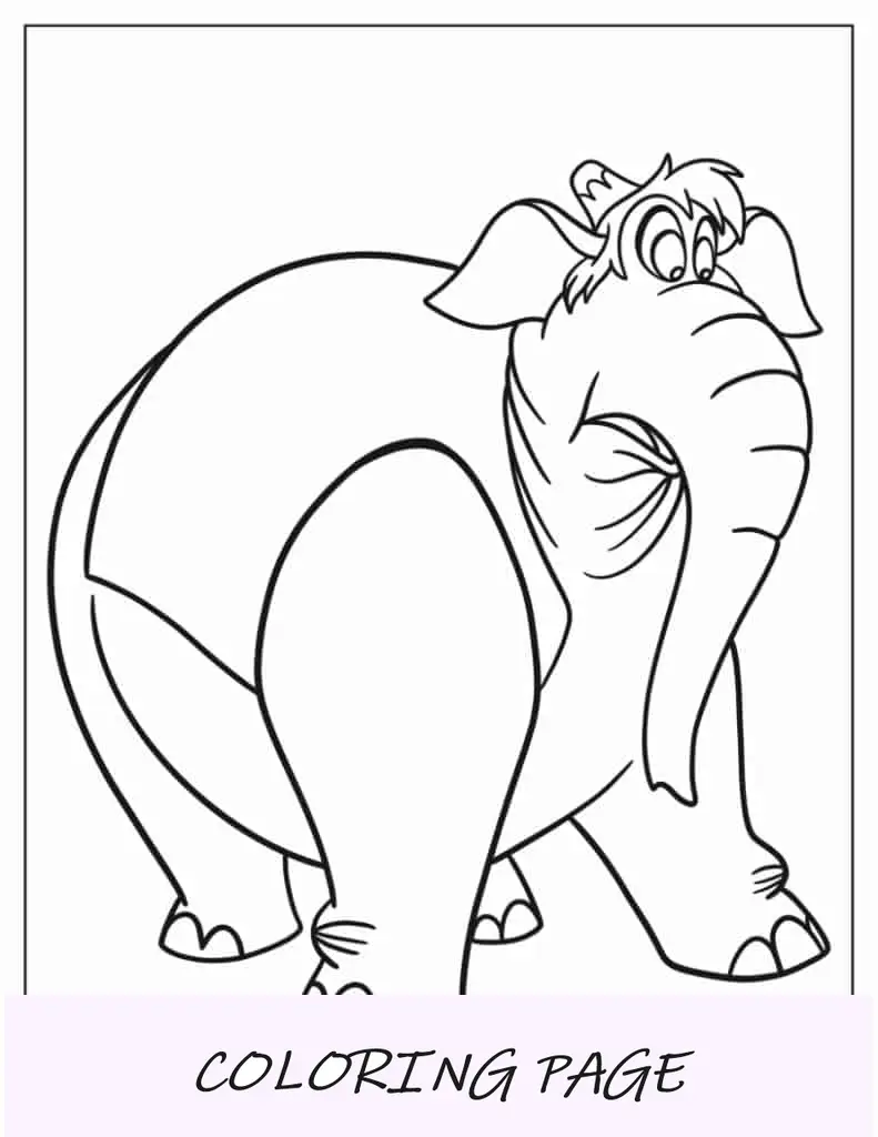 Abu como um elefante para colorir