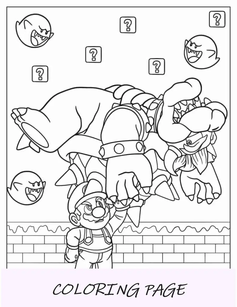 Super Smash Bros de Mario segurando Bowser