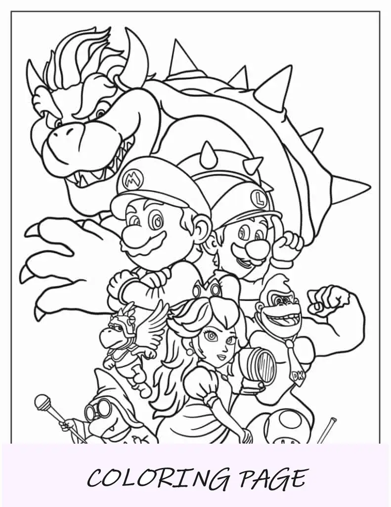 Bowser com personagens icônicos da Nintendo