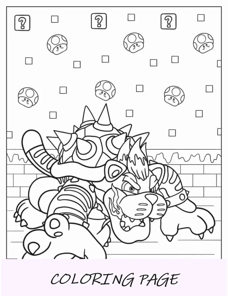 Página para colorir de gato Meowser