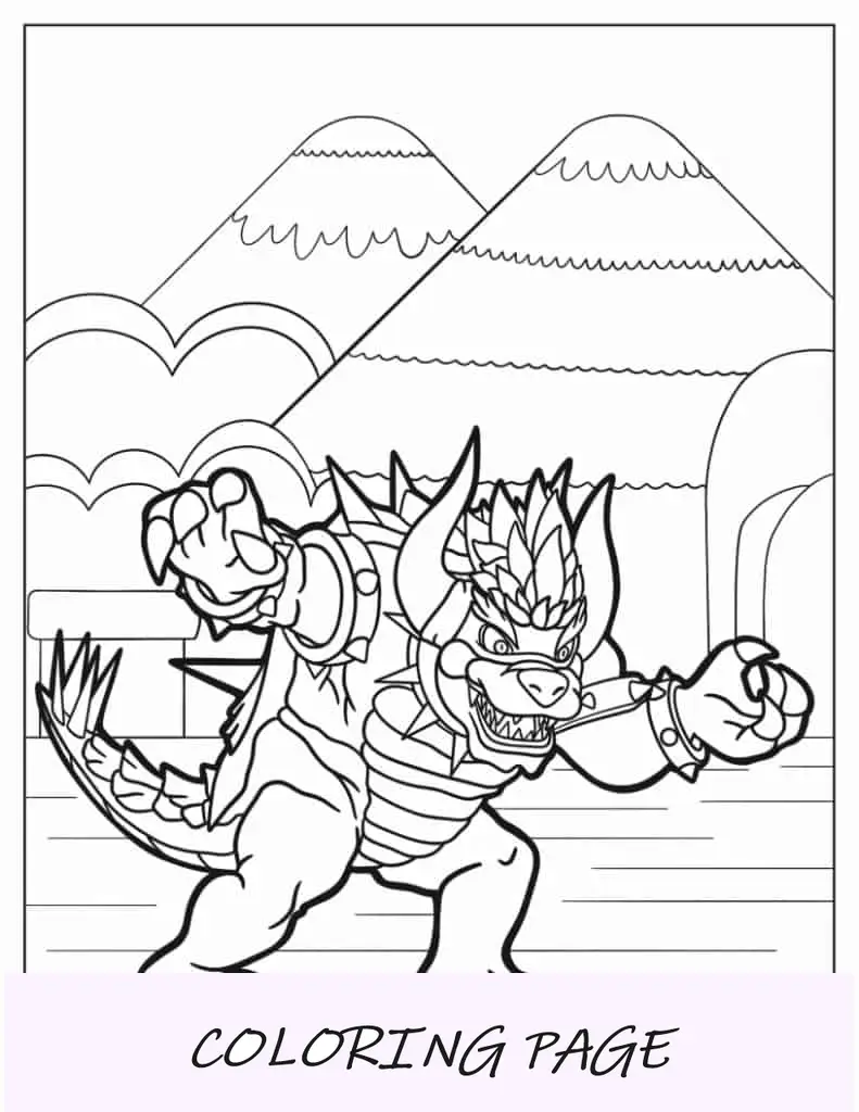 Folha para colorir do Giga Bowser