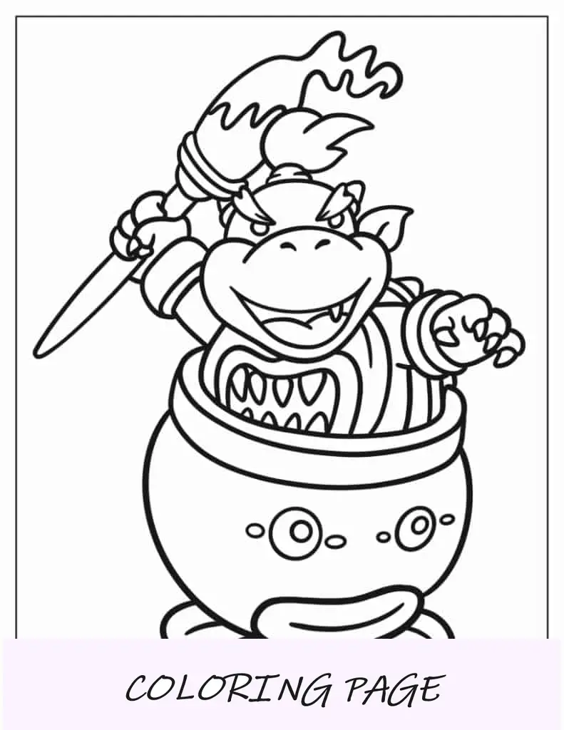 Bowser de bebê simples de colorir