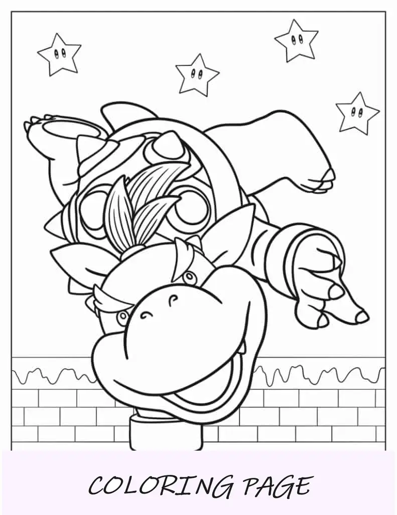 Bowser de bebê brincalhão para colorir