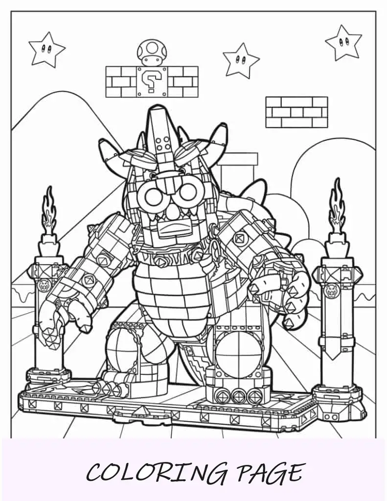 Lego Bowser para colorir