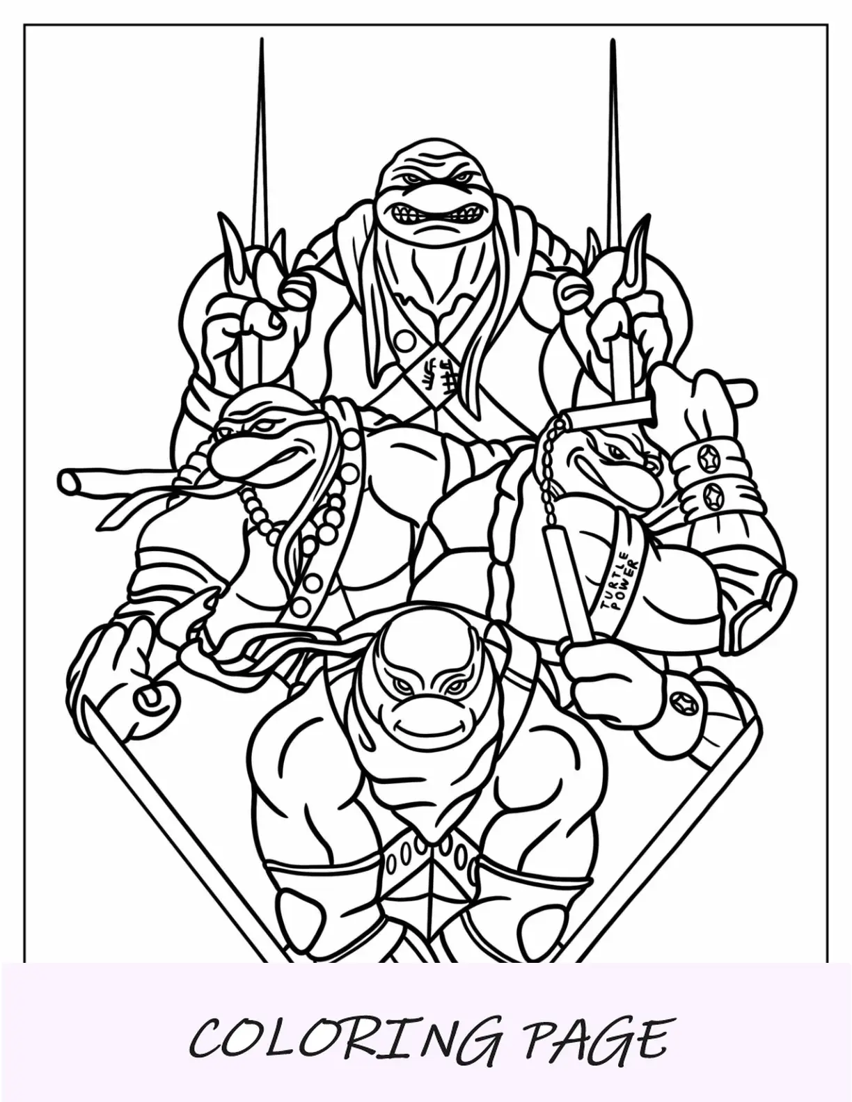 Dibujos Para Colorear De Tortugas Ninja De Adolescente Mutante Enojado