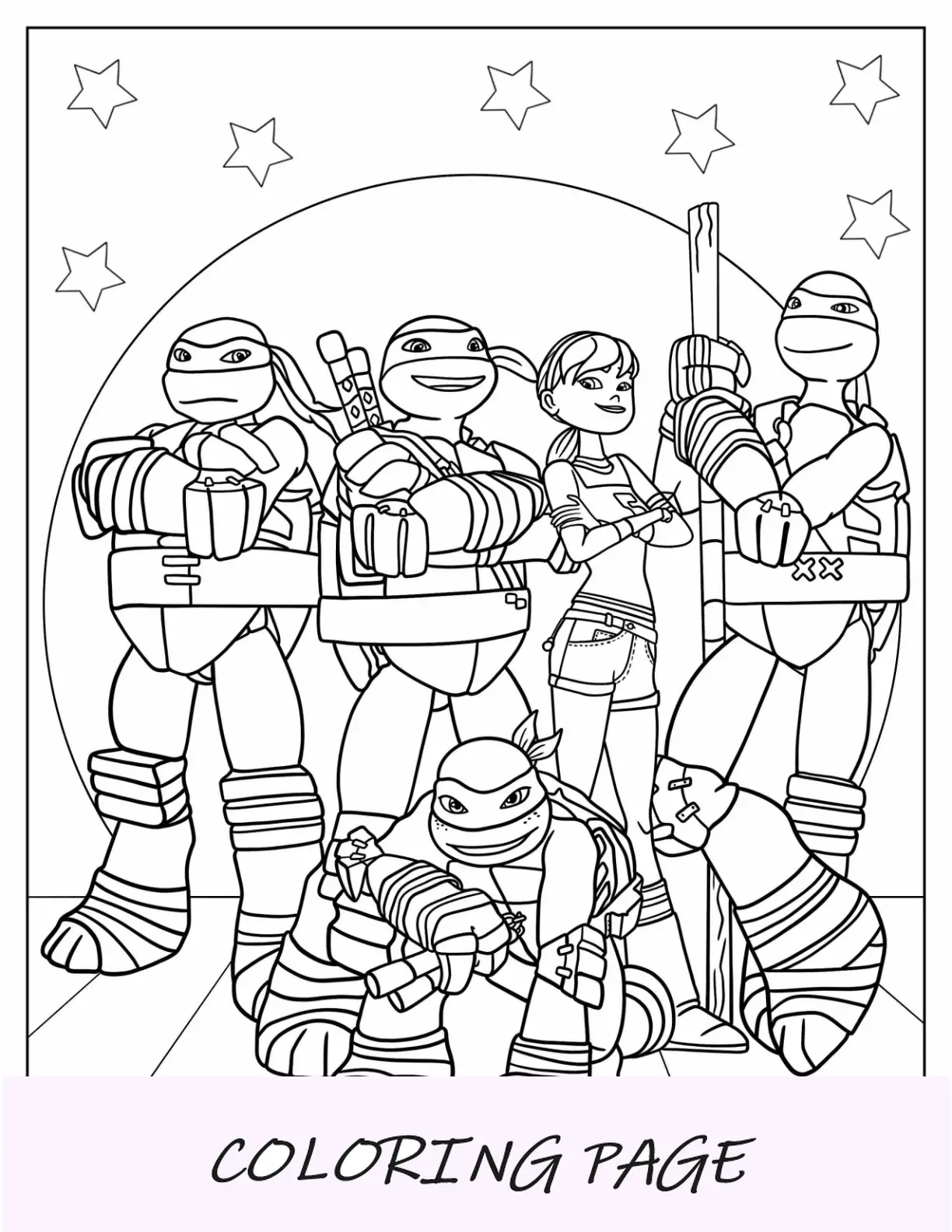 Página Para Colorear De Las Tortugas Ninja Adolescentes Mutantes