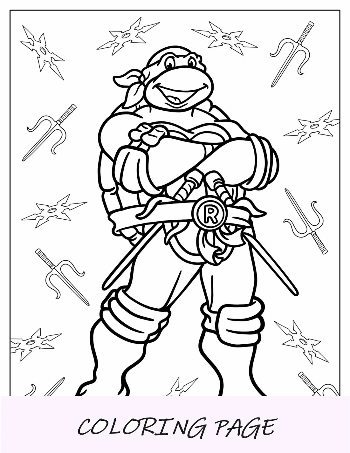 Dibujo Para Colorear De Las Tortugas Ninja De Rafael Detallado