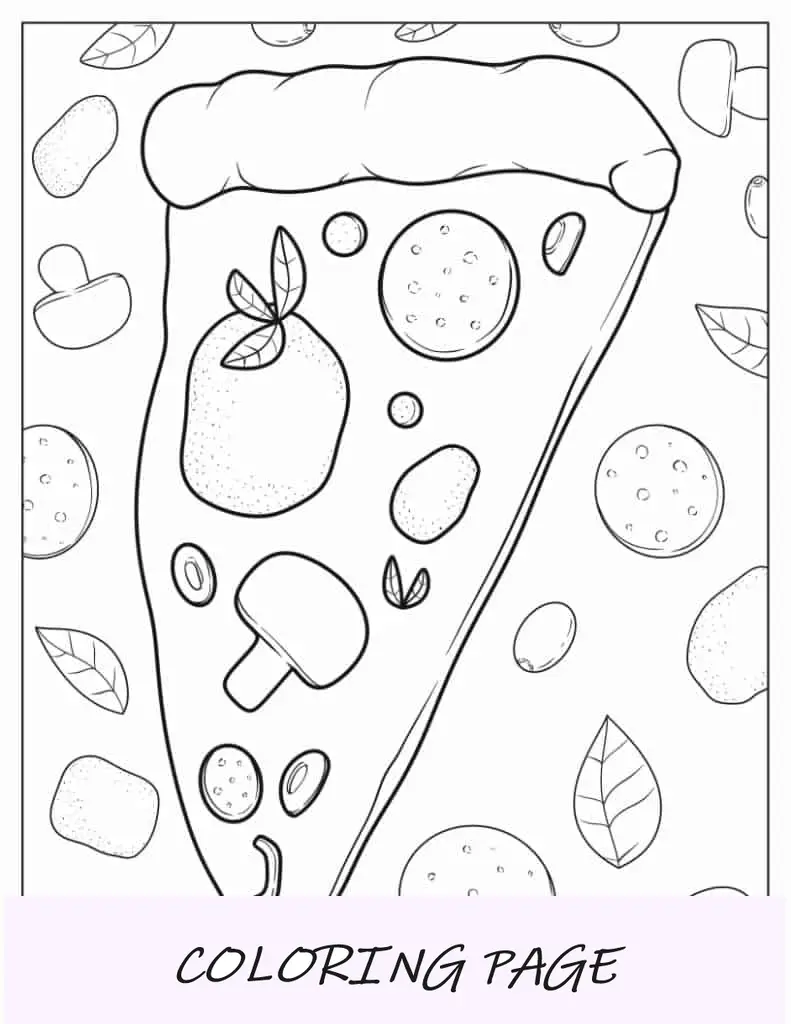 Fatia De Pizza Com Cogumelos, Azeitonas E Salame
