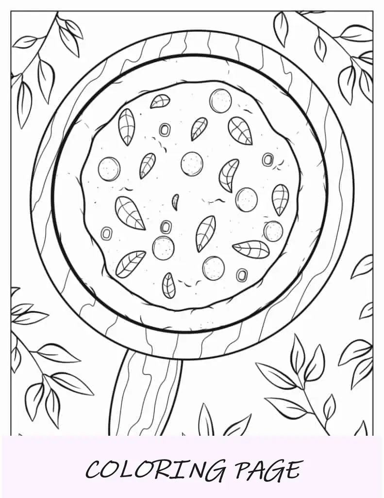Pizza no forno a lenha com manjericão e salame