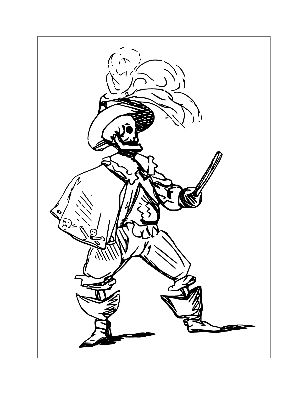 Skeleton Fighter Coloring Page