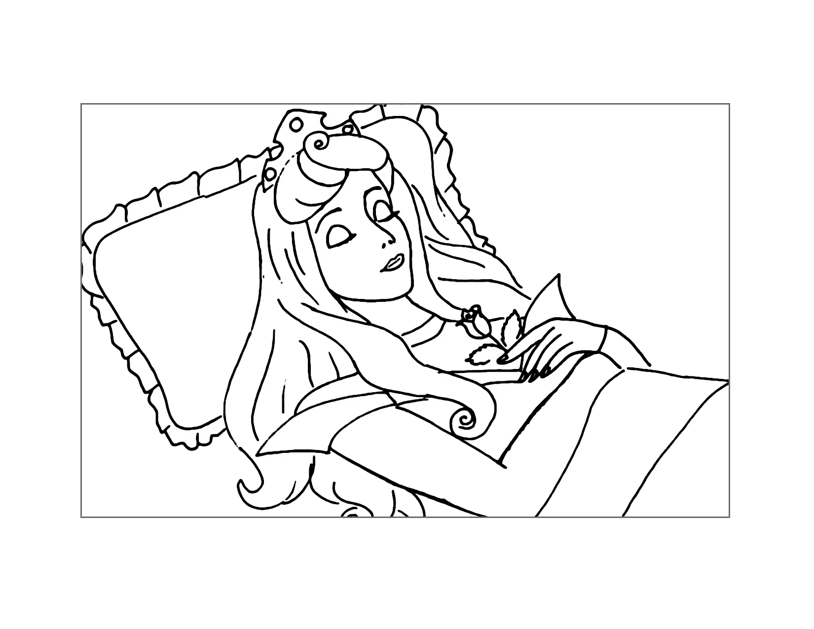 Aurora Is Asleep Coloring Page