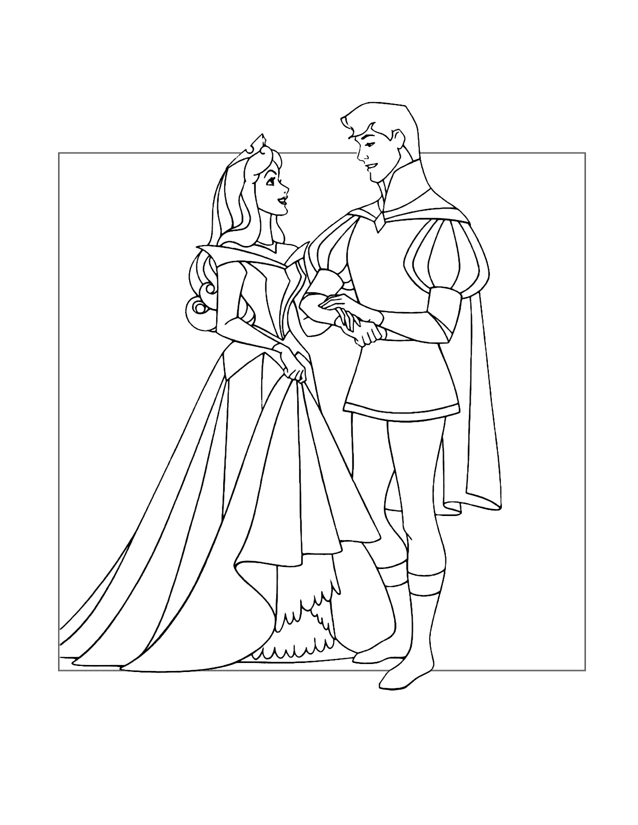 Prince And Princess Sleeping Beauty Coloring Page