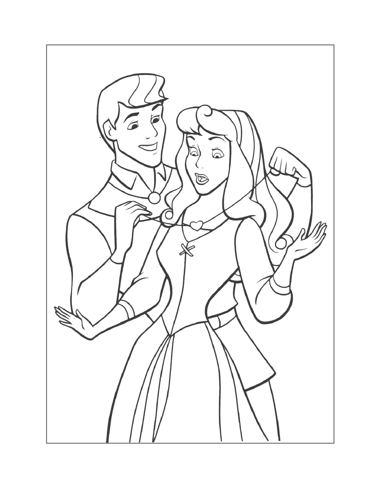 Sleeping Beauty Phillip Surprises Aurora Coloring Page