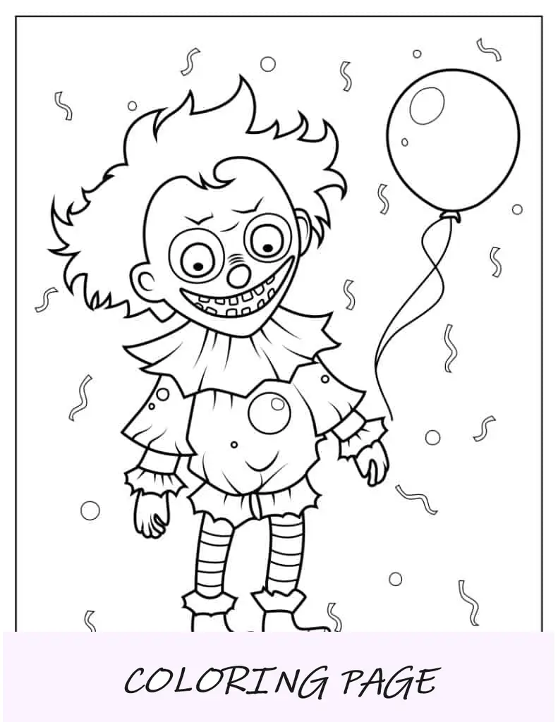 Esboço simples de palhaço de Halloween