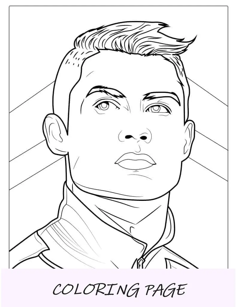 Foglio da colorare per capelli di Cristiano Ronaldo