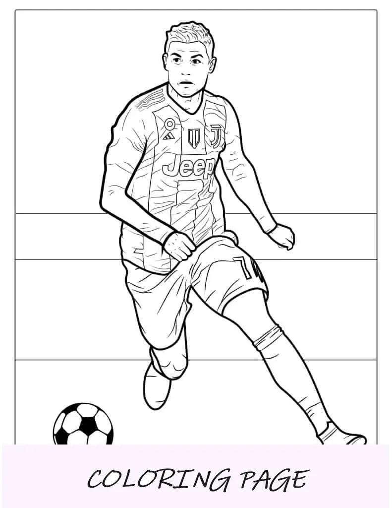Cristiano Ronaldo con la colorazione del pallone da calcio