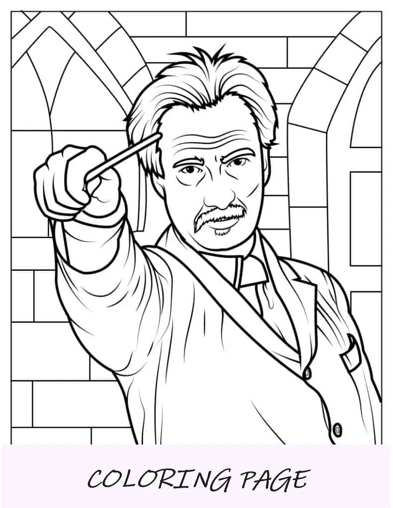 Página para colorir realista de Remus Lupin