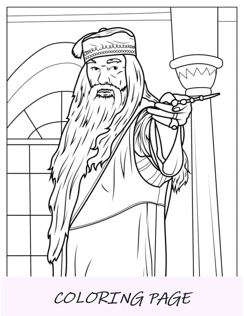 Alvo Dumbledore para colorir realista