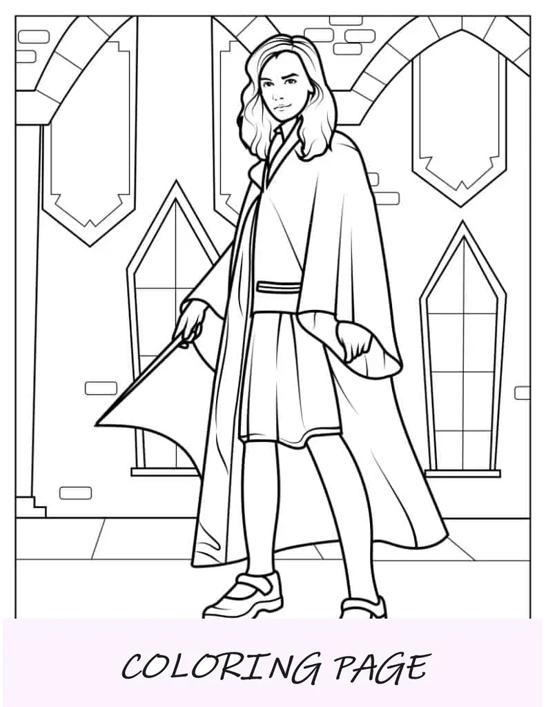 Hermione Granger em uniforme de Hogwarts
