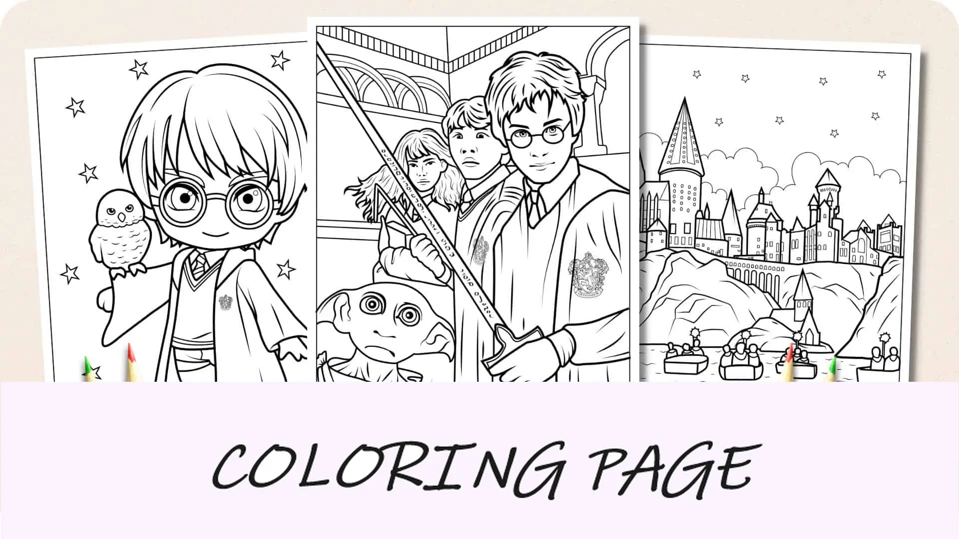 Imagem em destaque das páginas para colorir de Harry Potter