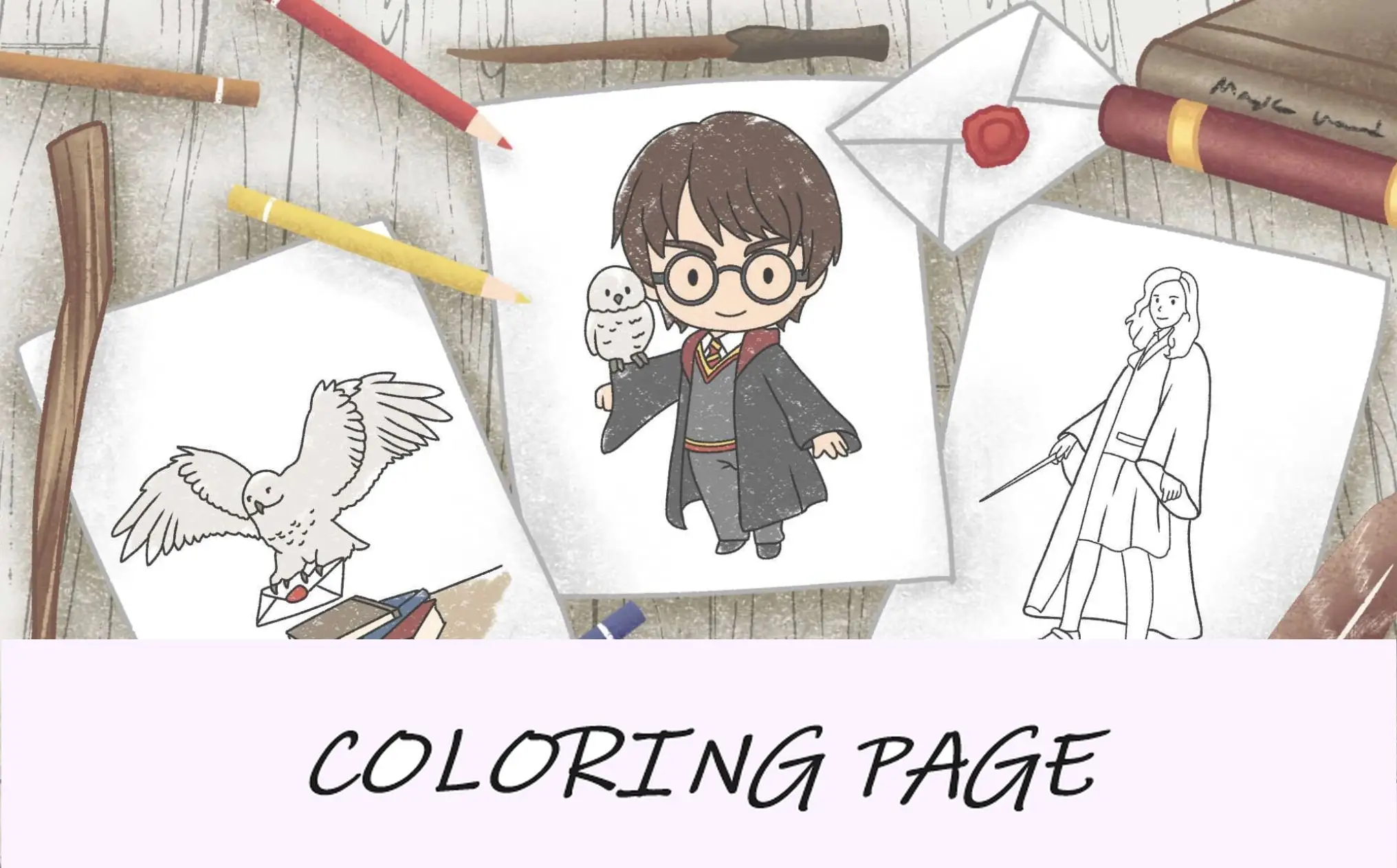 Imagem de destaque das páginas para colorir de Harry Potter