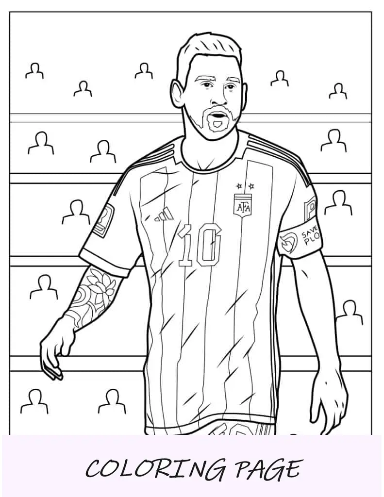 Semplice schema di Lionel Messi da colorare