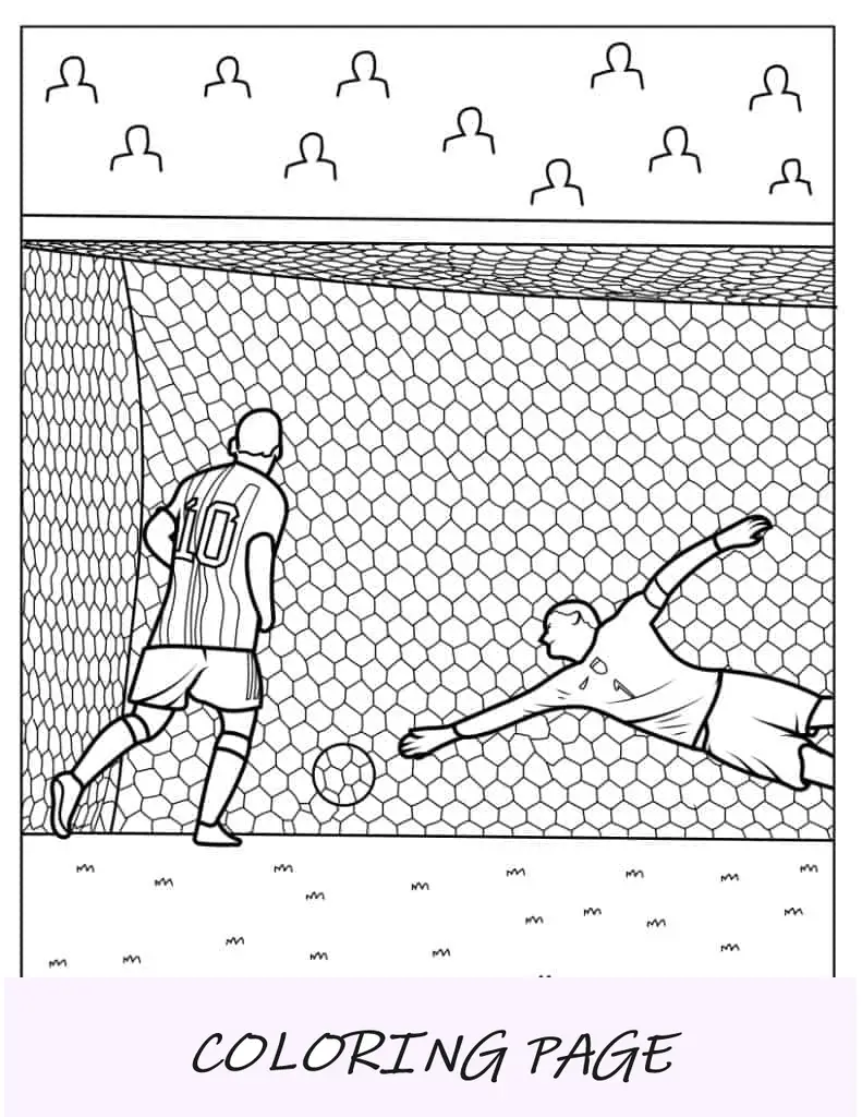 Lionel Messi segna il goal da colorare