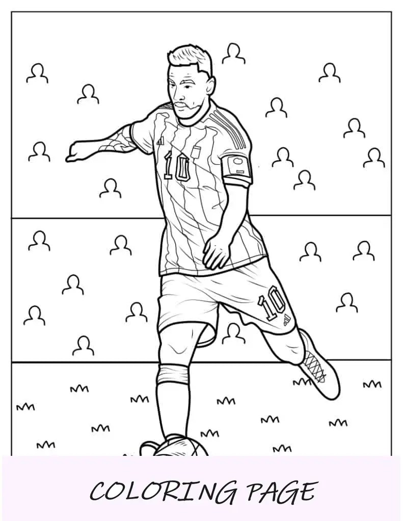 Facile Lionel Messi calciare la palla da colorare