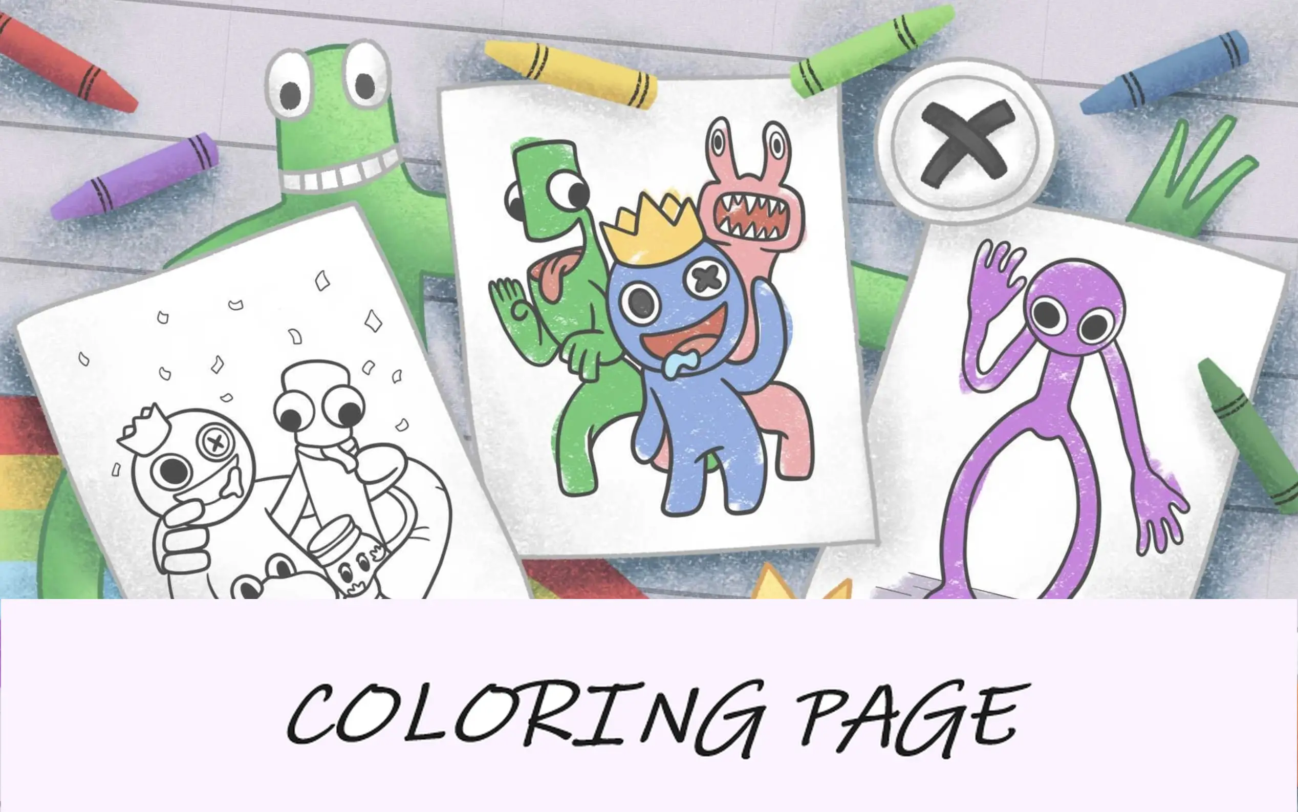 imagem de recurso de páginas para colorir de amigos do arco-íris
