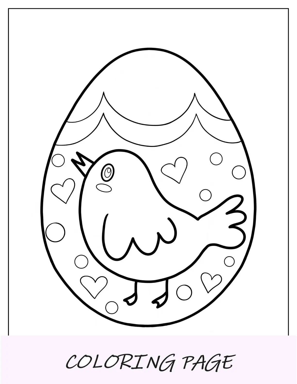 Hoja Para Colorear Diseños De Huevos De Pascua Kawaii, Fresas, Zanahorias, Conejitos Y Corazones