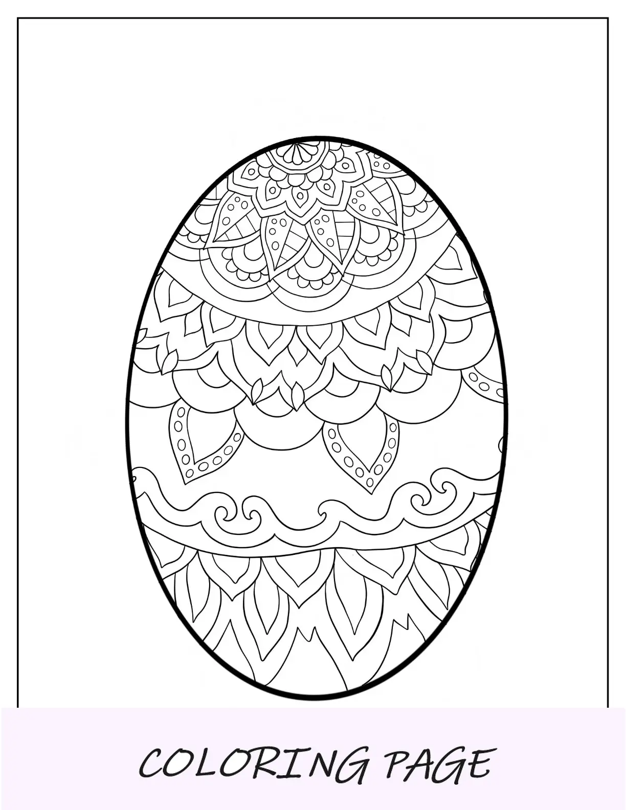 Lindo Conejito Y Flores Huevo De Pascua Para Colorear
