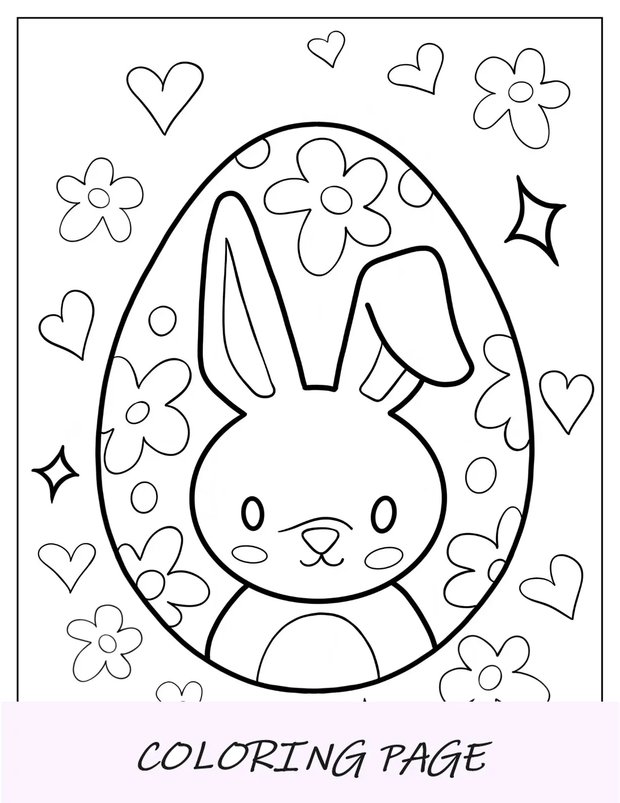 Página sencilla para colorear de huevos de Pascua para niños