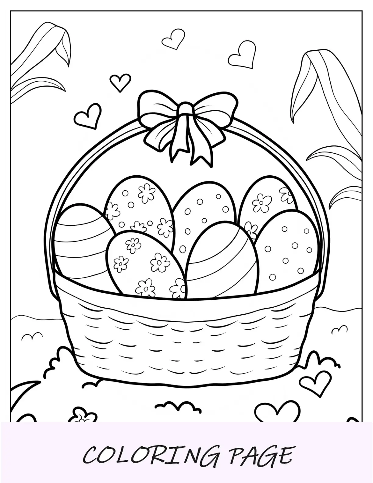 Huevo De Pascua Con Diseño De Conejito Y Flor