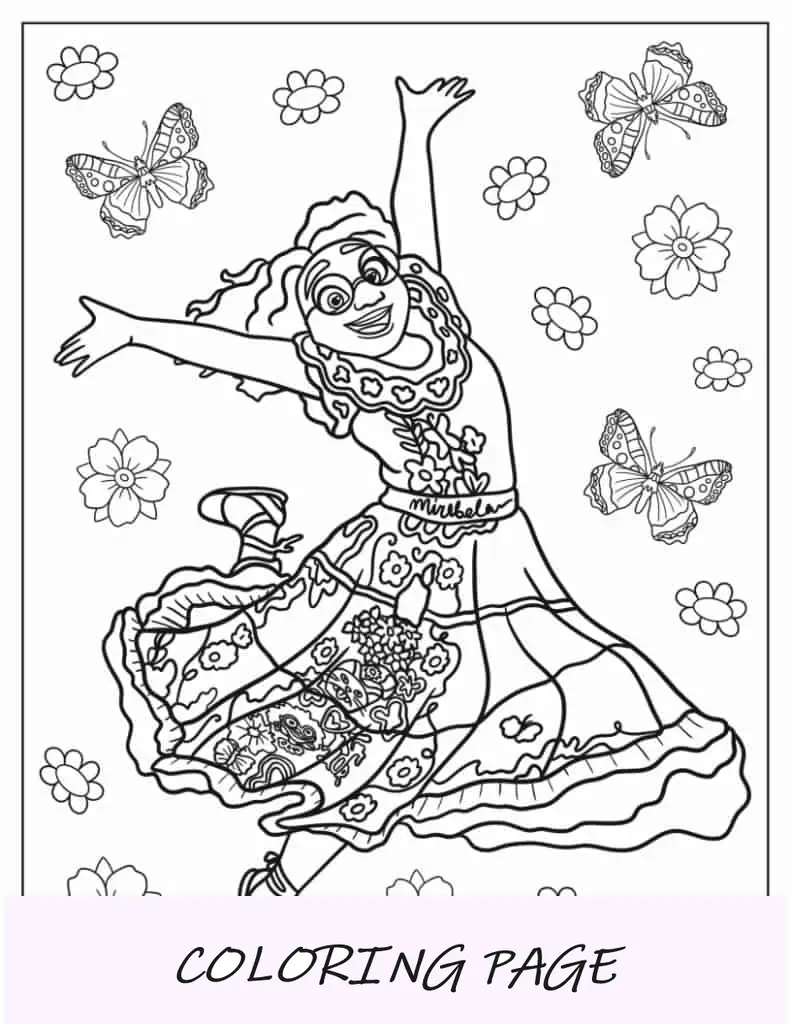 Mirabel Madrigal Bailando Para Colorear