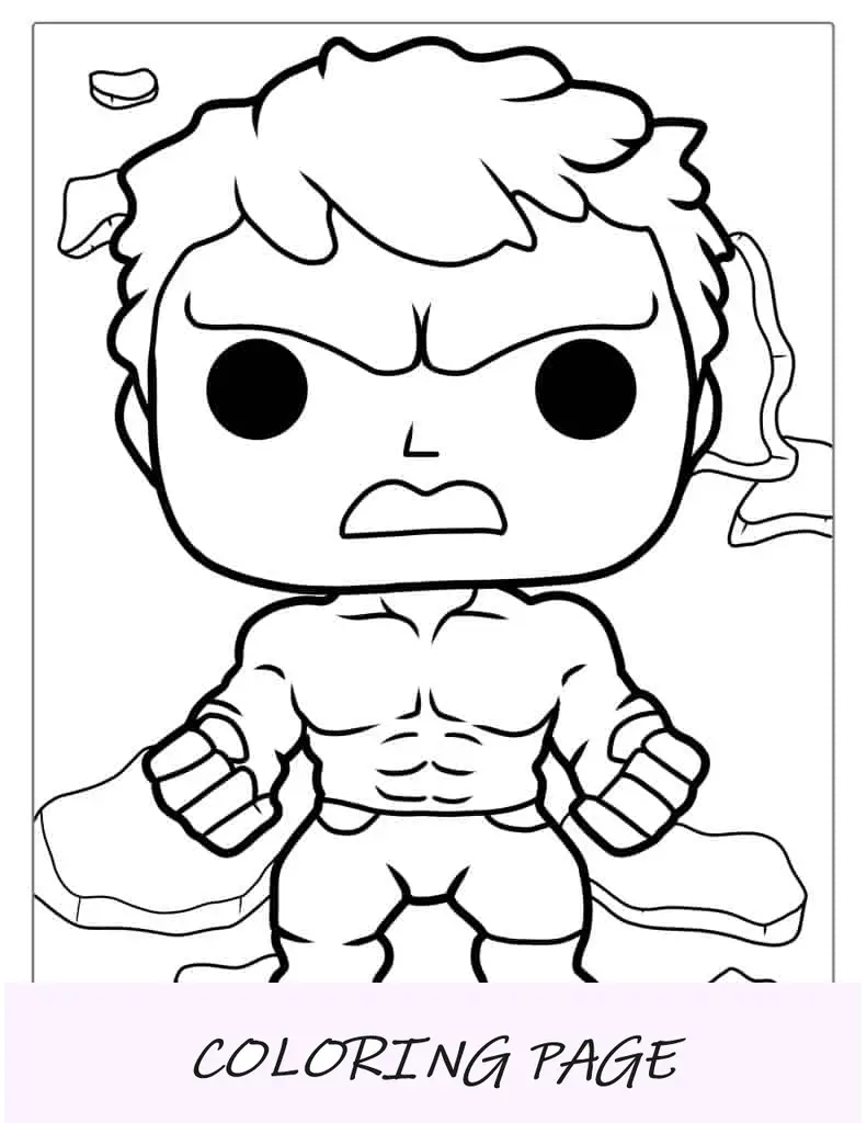 Desenho para colorir do Funko Pop Hulk