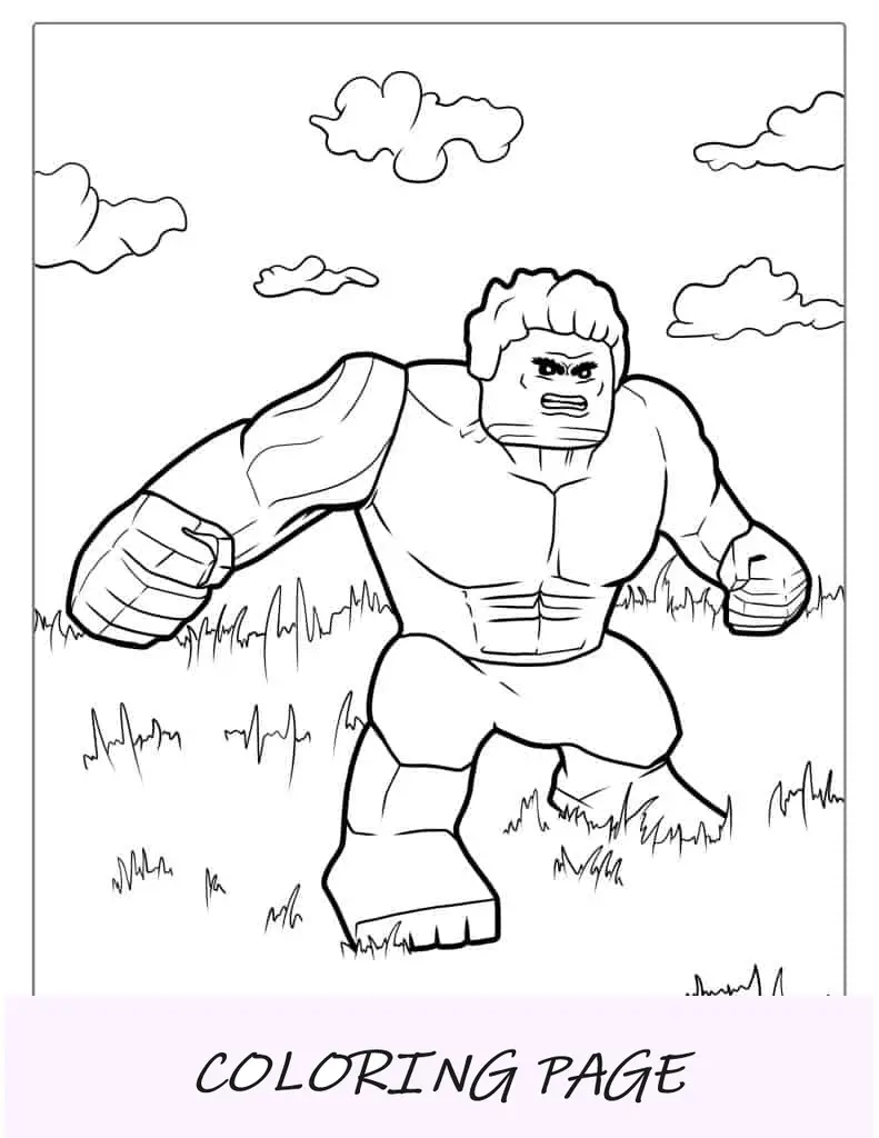 Lego Hulk para colorir para crianças