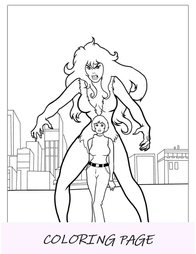 Coloração em quadrinhos vintage She Hulk