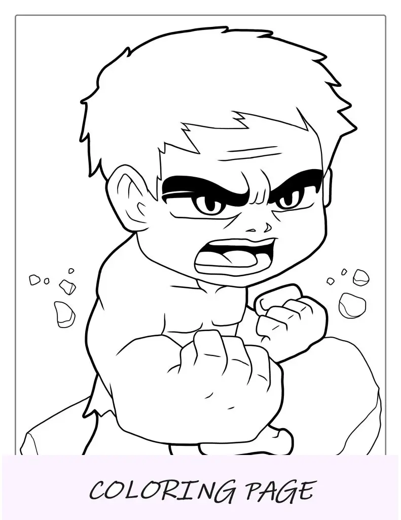 Desenho para colorir do bebê Hulk
