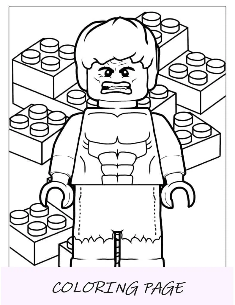 Lego Hulk para colorir em folha
